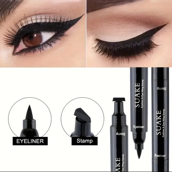 Eyeliner Stamp Pen, Double Headed Waterproof And Fast Drying - Picture 1 of 4